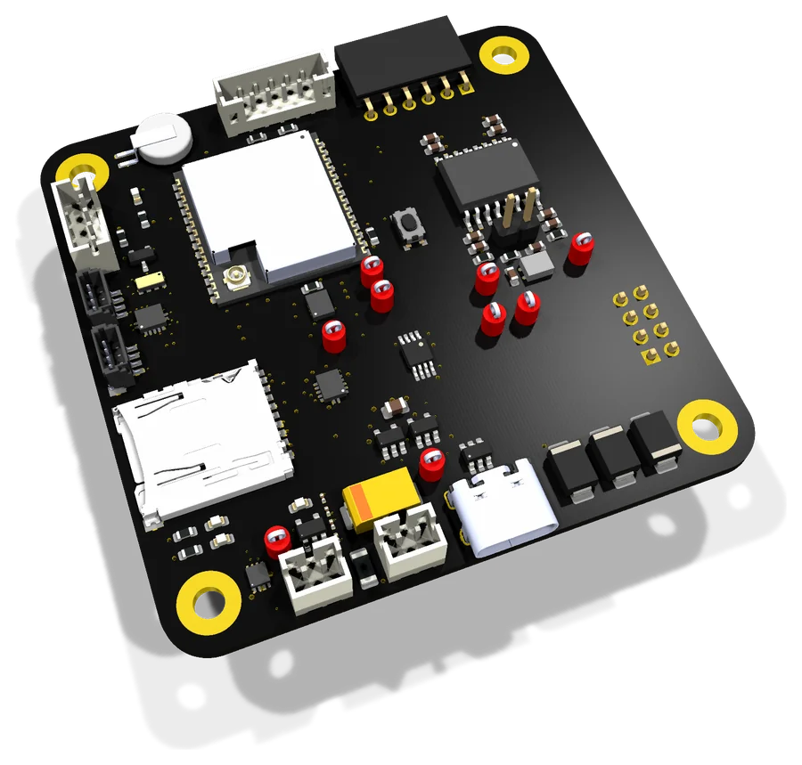 Placa de control de chasis, render 3D