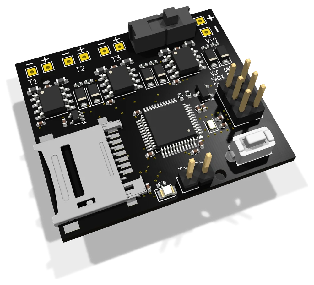 Placa del registrador de temperatura de cascos, render 3D
